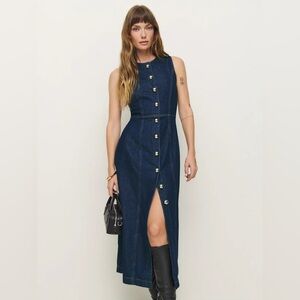 Reformation Roswell Denim Midi Dress